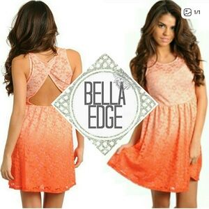 2/$40 Orange Ombré Lace Dress